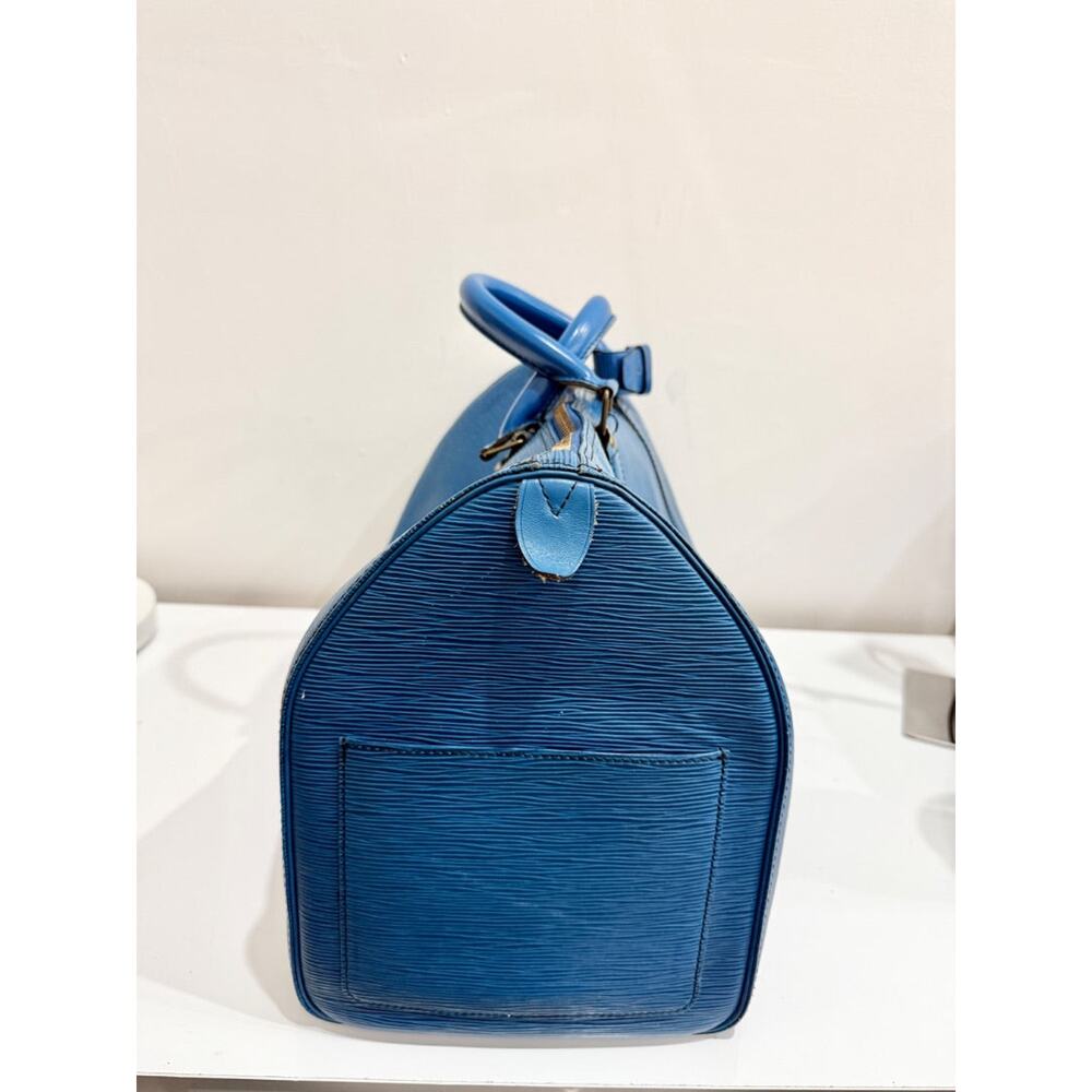 Louis Vuitton Toledo Blue Epi Leather Keepall 50 Travel Bag - Picture 5 of 15